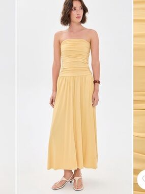 NIA Strapless Santal Ruched Bodice Maxi Dress